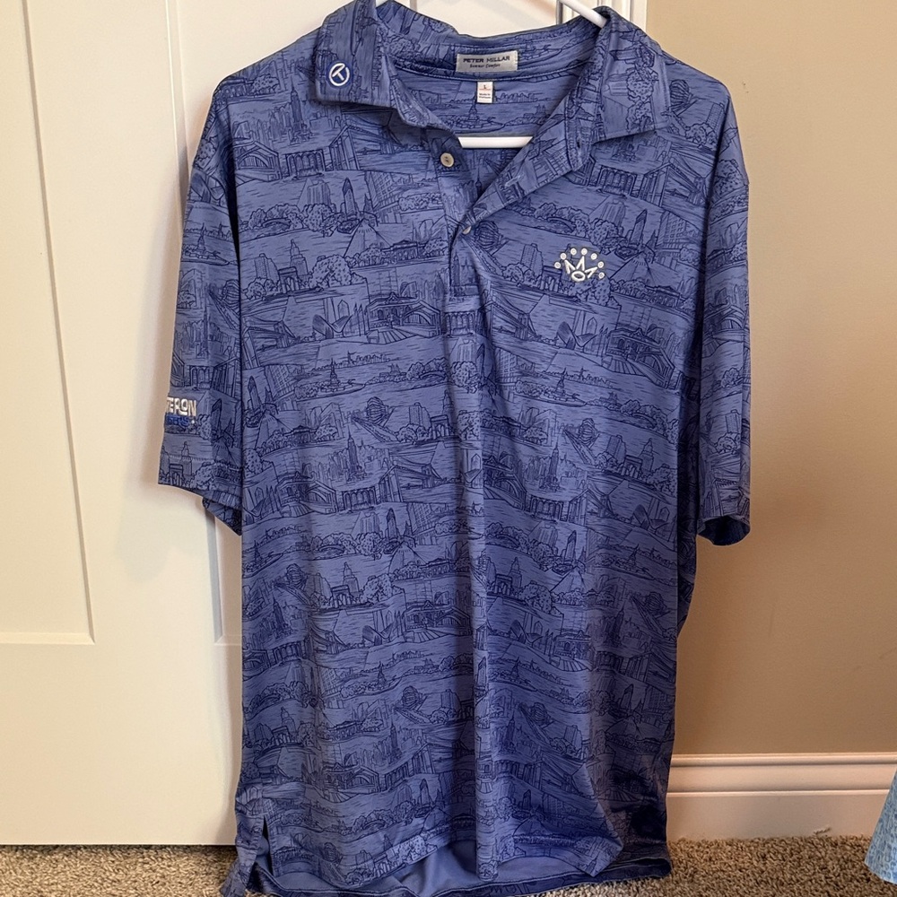 Peter Millar Scotty Cameron Navy Graphic Polo Shirt